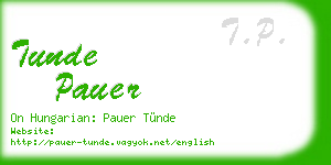 tunde pauer business card